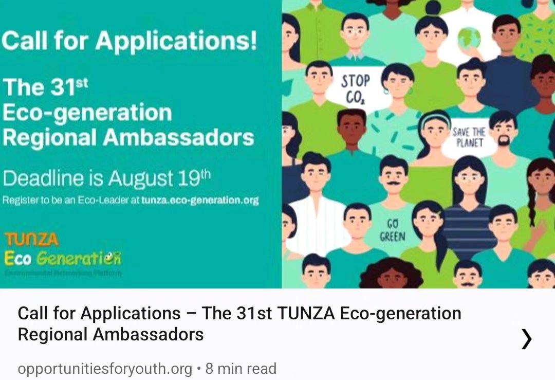 opportunitiesfy's tweet photo. Eco-generation Regional Ambassadors Program! If you're aged 13-24 and passionate about the environment, this is your chance to make a difference. Be a voice for the environment, gain skills, mentoring,etc. Apply by Aug 19: https://t.co/P9L1gUbBU5 #EcoAmbassadors #YouthForChange https://t.co/YMnUas5tDc
