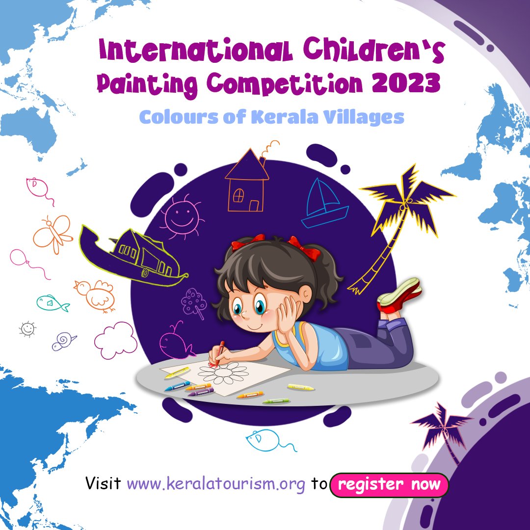 Here is a chance to win a five-day sponsored family trip to God’s Own Country!

Let your kids give colours to the magical charm of Kerala Villages by participating in the International Painting Competition 2023.

Register Now: keralatourism.org/contest/icpc/r…