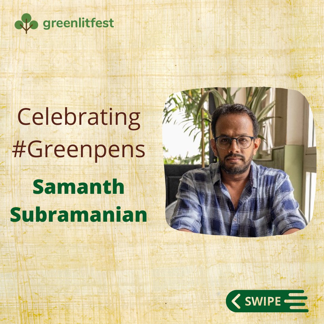 GreenLitFest's tweet photo. Writers who change the world with their thoughts, one book at a time... Here's celebrating @samanth_s and his great #GreenReads this month!

💚Share with those who love #literature and would like to get into #greenreading
💚Save the post to add the books to your #tbrlist https://t.co/Hqab1xpvmB