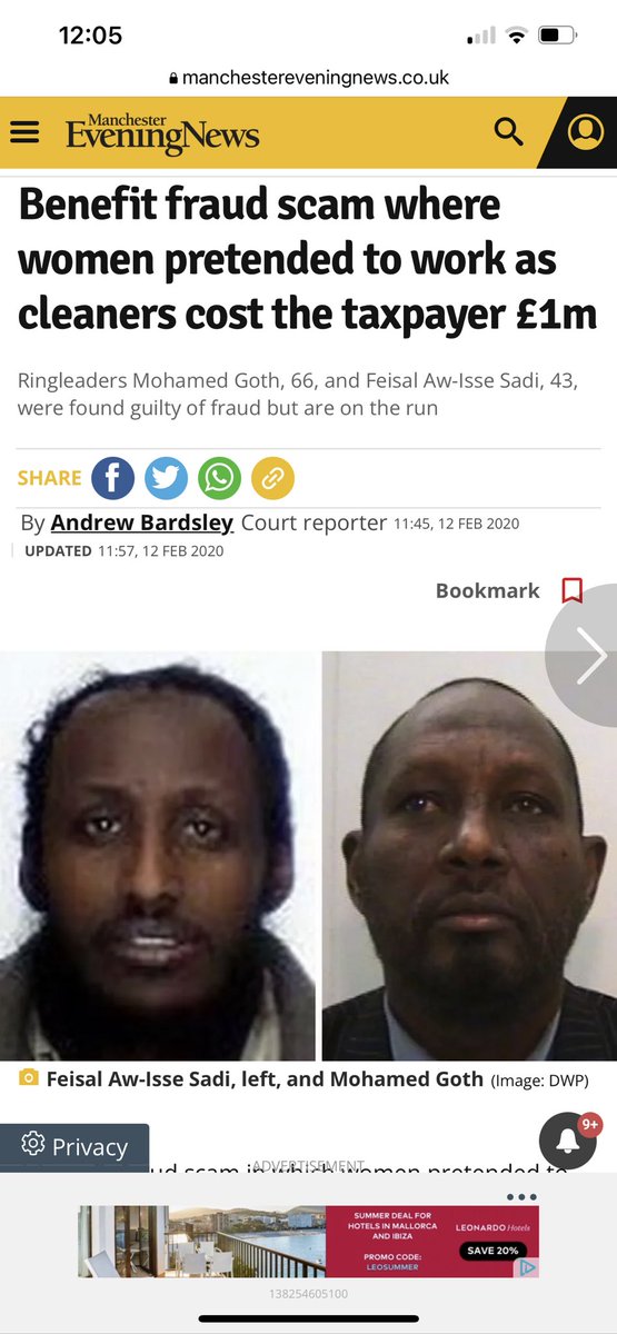 peterstopcrime's tweet photo. The ringleaders ain’t on the run, they’ve gone home to Somalia!

They set up “schools” in a terraced house and then claimed they had 21 Somalian staff cleaning them.

Over a million quid spent on the trial with interpreters etc 

Isn’t it strange how a small community of people got involved in just one crime, how would they have even found out about its existence.  

Sort of similar to how a Rapist turns into a Rapist gang! 

And 21 women from Manchester's Somalian community were also in the dock, following five crown court trials and a prosecution which a judge estimated may have cost another £1m in lawyers and translators fees, as well as court time.