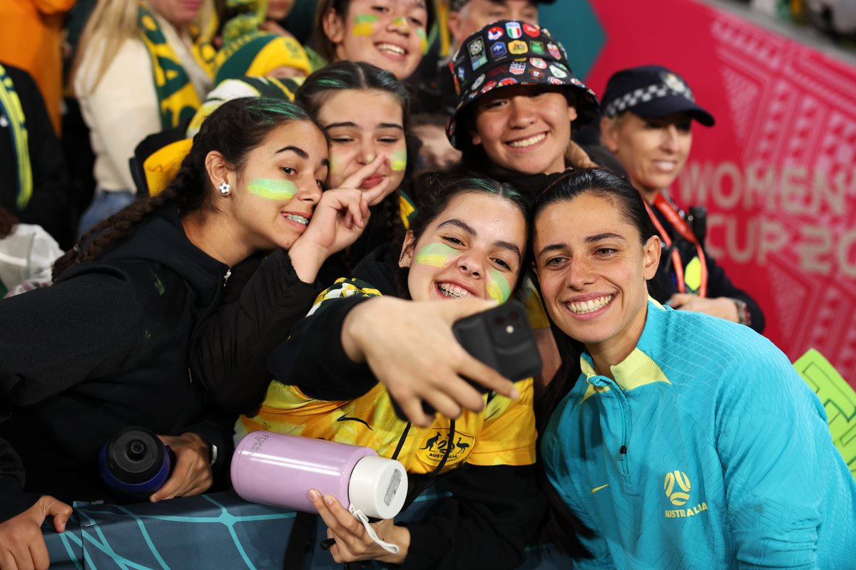 FIFAcom's tweet photo. History makers. 
Record breakers. 
Game changers. 

A tournament to be so proud of, @TheMatildas. Thank you for being incredible co-hosts of the ninth #FIFAWWC 👏 https://t.co/314Qx7x9dK