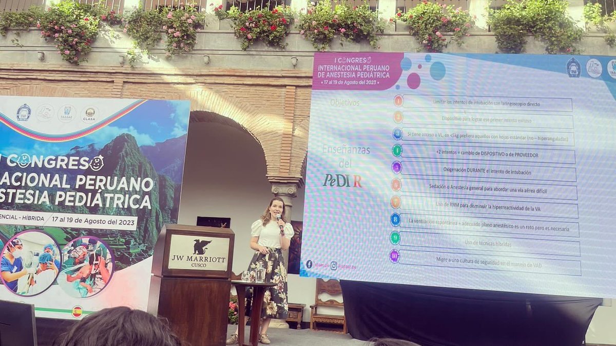 linasarmientoa's tweet photo. The Pediatric difficult airway registry has changed my life and practice! Thanks @jef042 for being such a great leader and creating this source of learning! #PeDIR @PediAnesthesia this is my talk about what PeDIR has taught me since 2016 in Cusco, Peru 🇵🇪 🫶🏼 https://t.co/k92auMgAqW