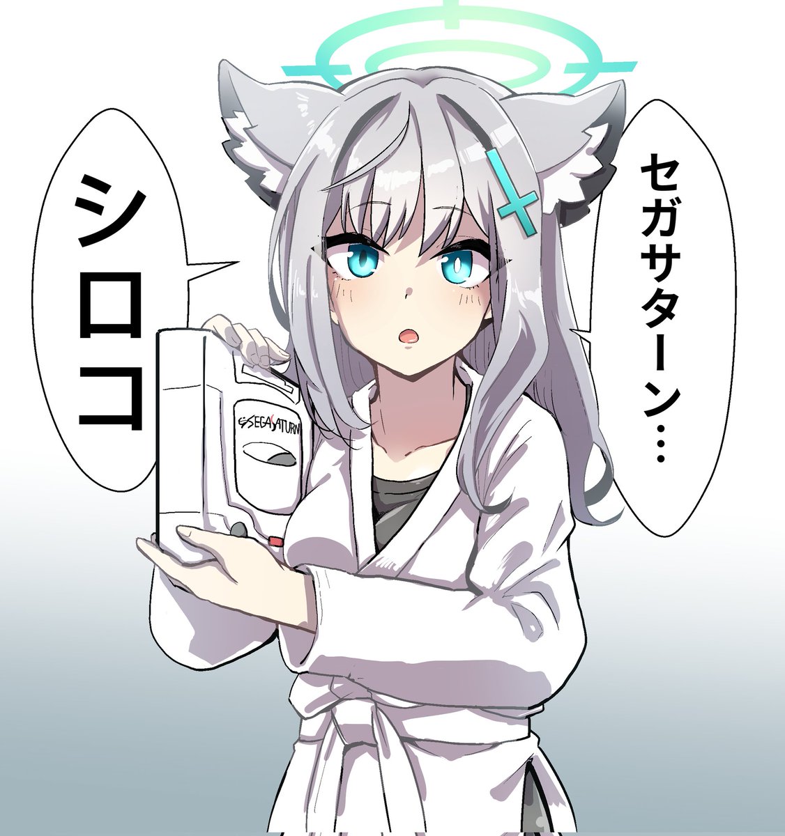 砂狼シロコ「ん、先生は私とバーチャファイターをすべき #砂狼シロコ 」クロ茶先生 ブル垢の漫画