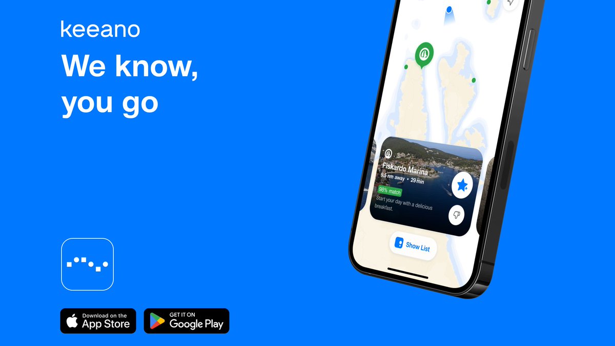 keeanoapp's tweet photo. 🎉 Introducing Keeano v4: Your tech-powered #guide at #sea!

We are thrilled to unveil a revolutionary addition to the world of #boating

Get it now for Free: https://t.co/CJ7mib88f0

#keeano #explore #coastline #yachting #sailing https://t.co/ZhCcL9IbFe