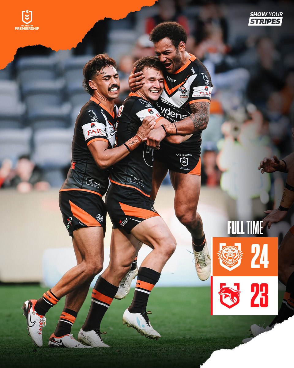 We got the 2️⃣ #ShowYourStripes #NRLTigersDolphins