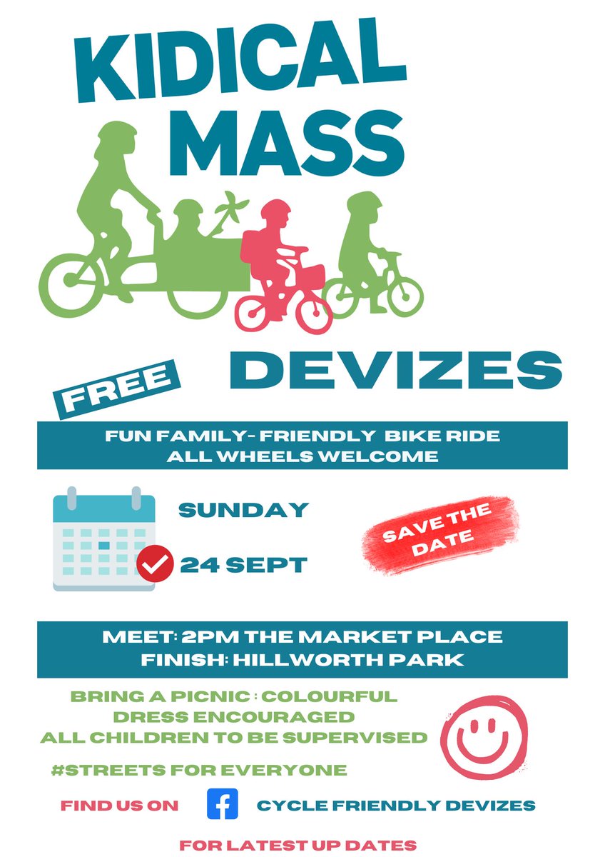 Kidicalmass kids cycle ride. Save the date Sun 24 Sept 2:00pm.  #STREETSFOREVERYONE
