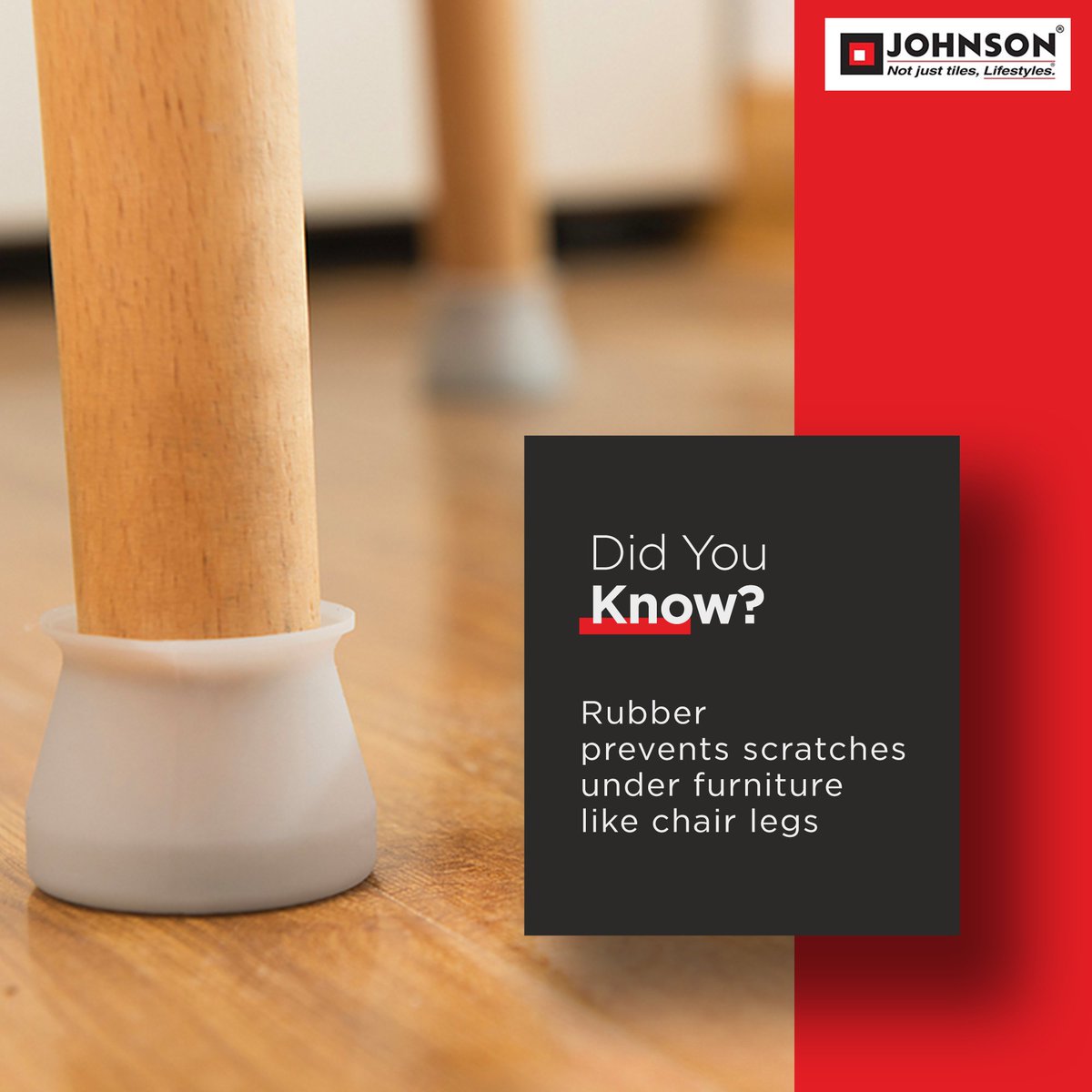 HRJohnsonIndia's tweet image. Using rubber for all furniture's, especially heavy furniture helps prevent scratches and stains on floor. 
For more such facts and information, refer Johnson Tile Guide: bit.ly/44C5CVO

#HRJohnsonIndia #HappilyInnovating #TileGuide #TilingSolutions #Tiles