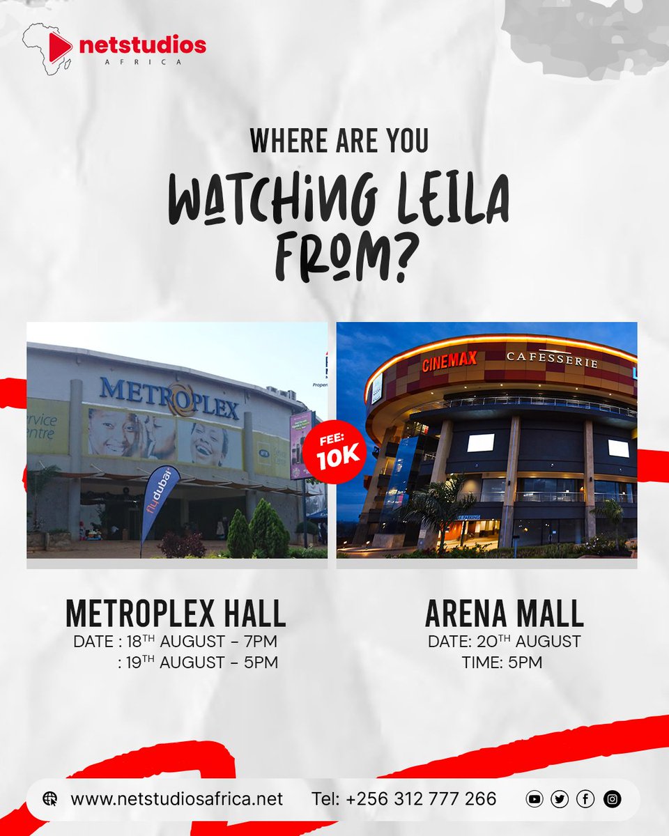<a href="/NetstudiosA/">Netstudios Africa</a> on another masterpieces,  where are you watching #Leila Movie from?
See you this evening at metroplex Cinema my neighbours.
#ugafilms