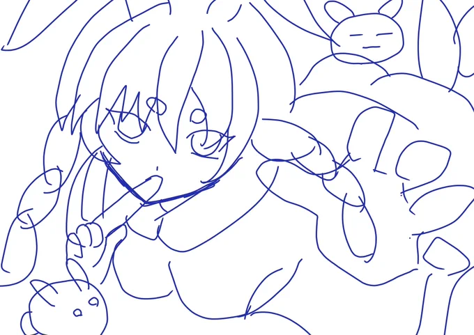 #このタグを見た人はラフ画とその完成絵を見せる
他のもあるけど(ラフが面白い)これかなぁ…w 