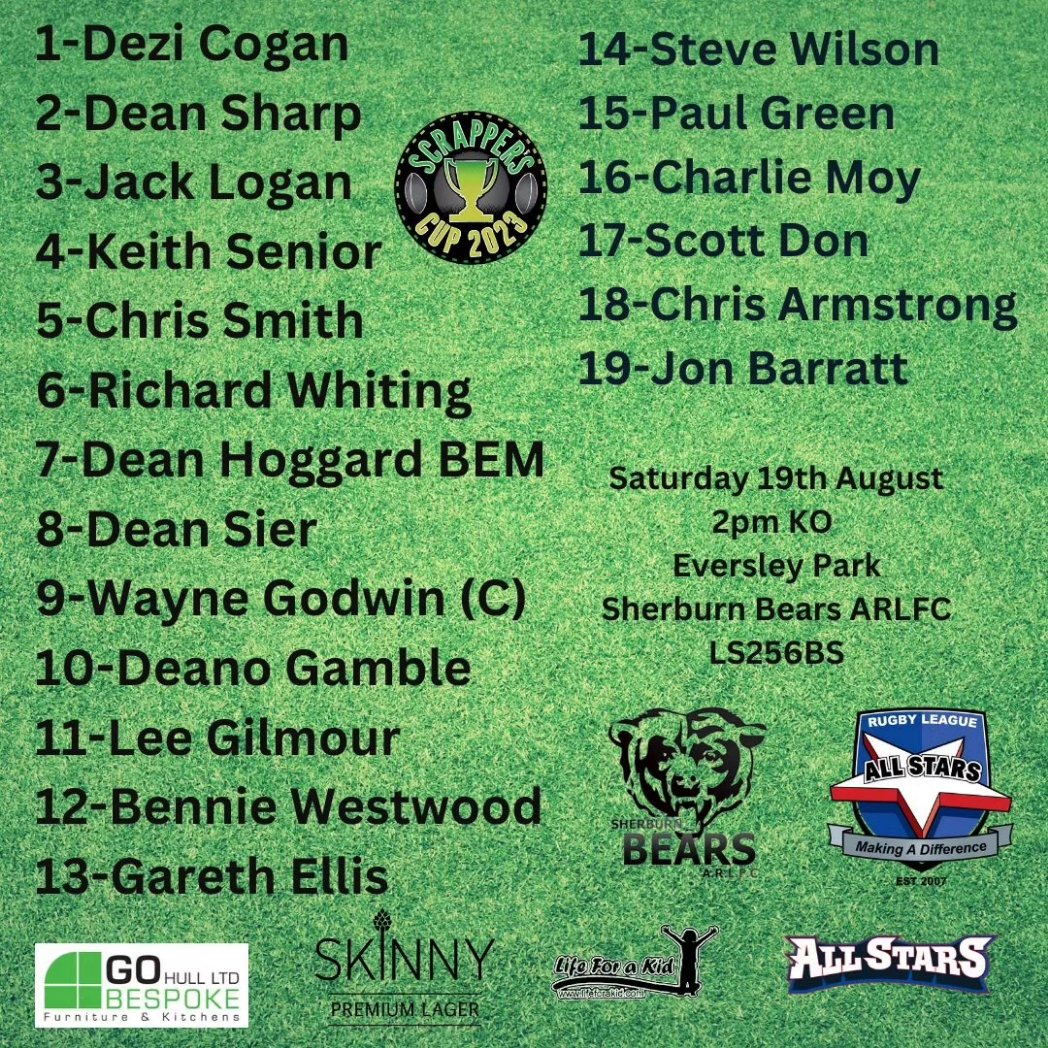 Rugby league All-stars v Sherburn bears 2pm ko all welcome