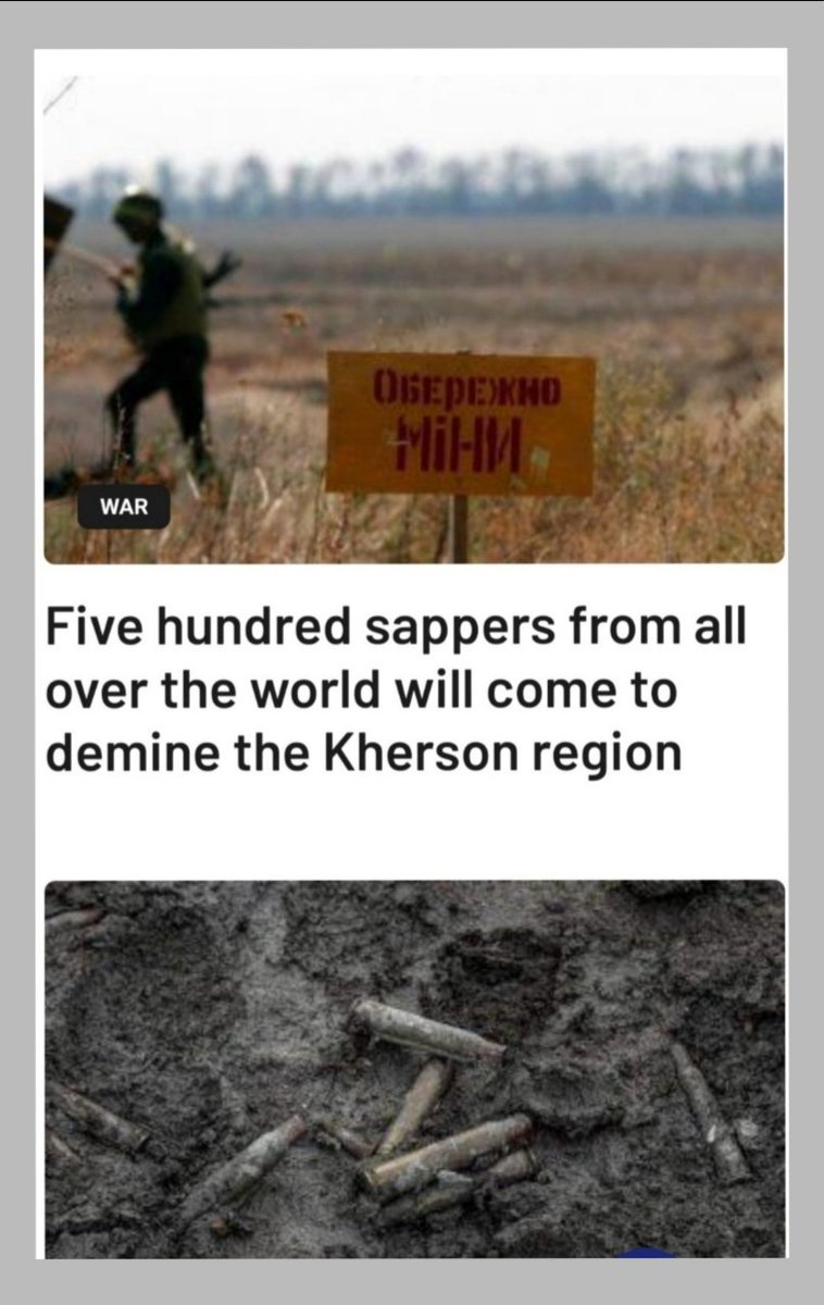 DankaDanka13's tweet photo. @intermarium24 @RMagnusholm
@DidoWojtas
Five hundred sappers from all over the world 🌐 will come to #demine the Kherson region 👍👇🏻 https://t.co/JUFpbLbw5v