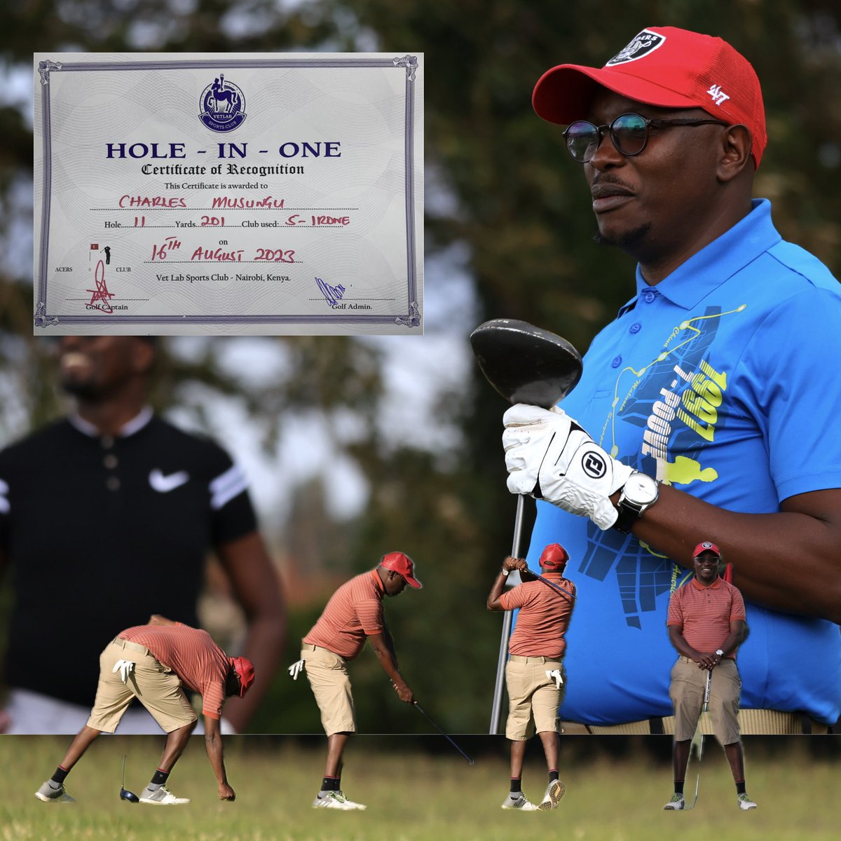 #Congratulations, Charles, on hitting a Hole in One! Quite an incredible achievement. This marks the second one from the #YENGolfAlumni.

Fantastic progress starting with a handicap of 36 in December 2022 at Machakos Golf Club and now down to 19. 

📸 @abriankim