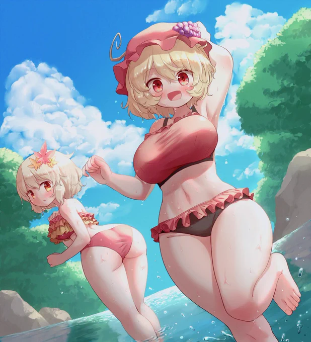 川遊び秋姉妹 