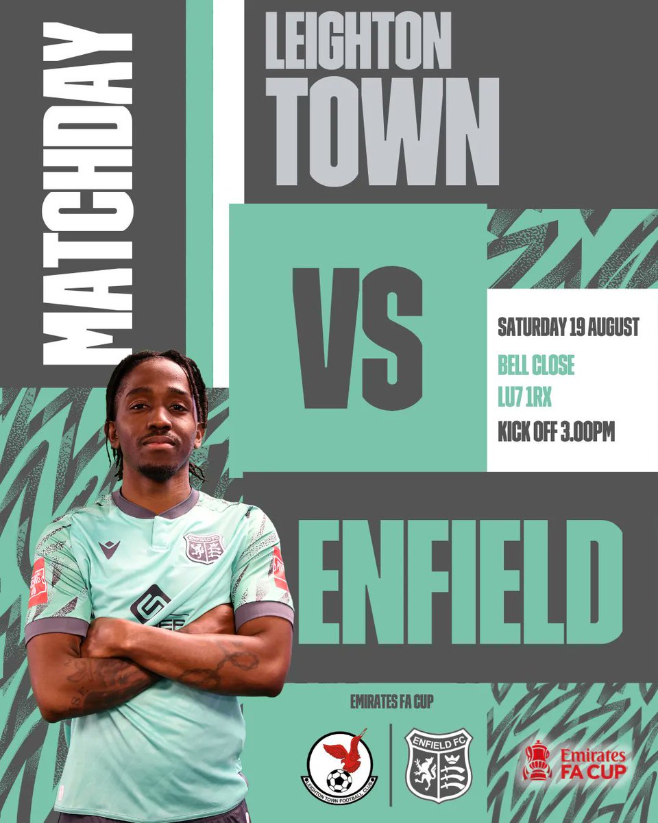 Enfield FC (@enfieldfc) on Twitter photo Ladies and gentlemen, it's matchday! โ
We're on the road this afternoon, as we travel to <a href="/LeightonTownFC/">Leighton Town FC</a>
#OneClubOneEnfield Ladies and gentlemen, it's matchday! โ
We're on the road this afternoon, as we travel to <a href="/LeightonTownFC/">Leighton Town FC</a>
#OneClubOneEnfield