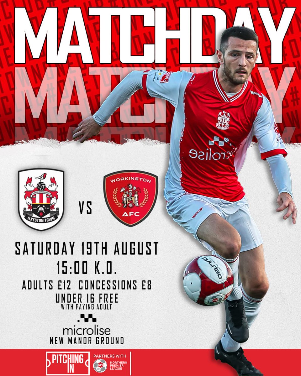 <a href="/ilkestontown_fc/">Ilkeston Town FC</a> vs <a href="/WorkingtonAFC/">Workington AFC</a> at the New Manor Ground this afternoon