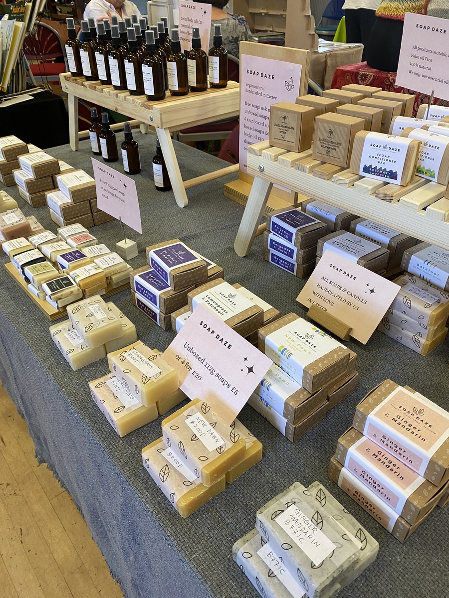 At #Topsham Market today till 1pm. The best food, and soaps obvs 😉.