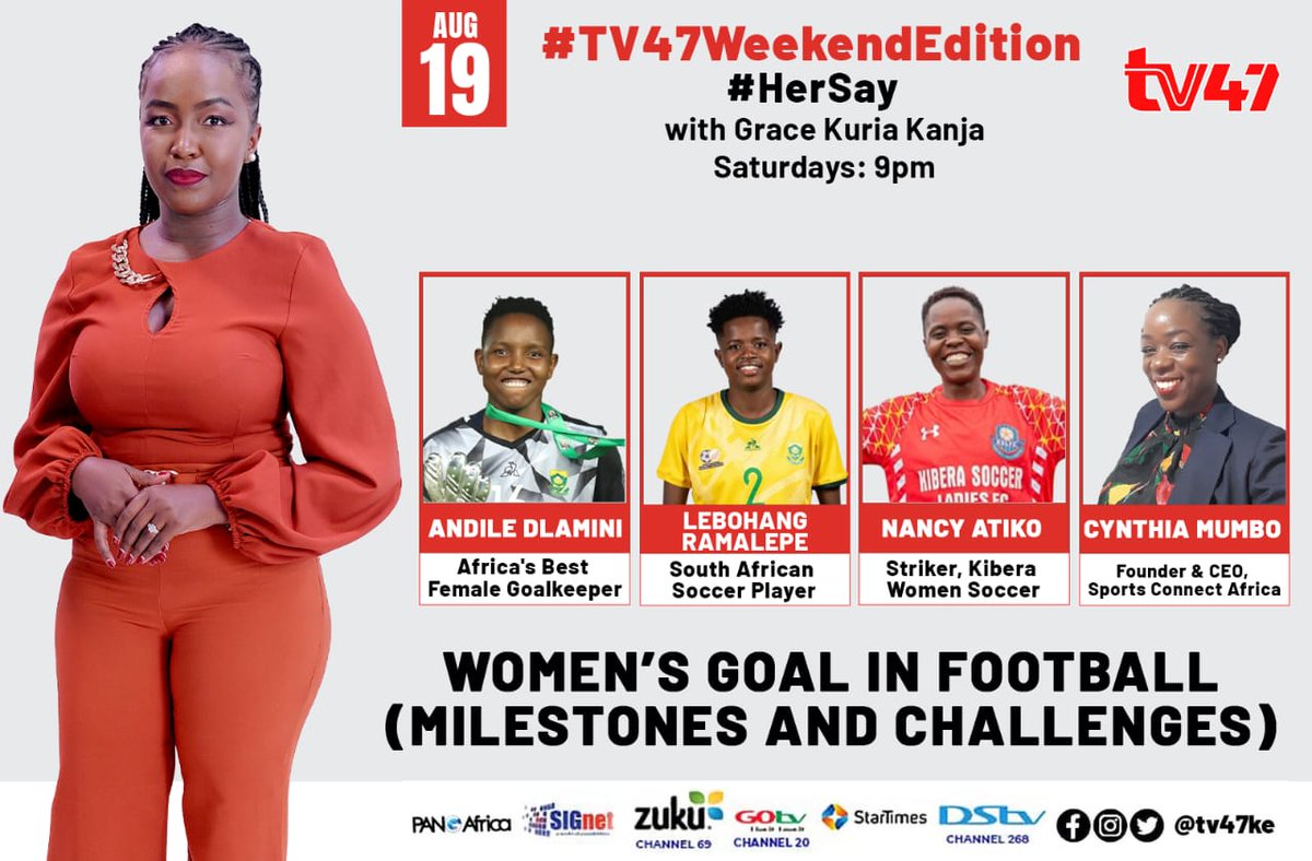 With the world counting hours to the Women’s World Cup finals #TV47WeekendEdition #HerSay discusses women’s football, what are the milestones garnered, challenges faced, and most importantly how can we better this sport. That's tonight at 9 pm on <a href="/tv47news/">TV47</a> 
<a href="/SundownsLadies/">Mamelodi Sundowns Ladies Team</a>