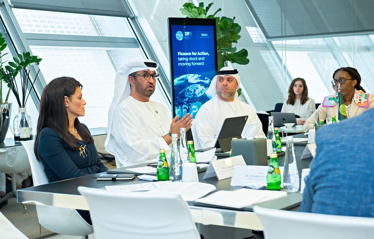 <a href="/COP28_UAE/">COP28 UAE</a> Presidency, hosted at #ADGM, brought together global economists and financial leaders from institutions like World Bank, IMF, ECF, and IFC, aligned at #IHLEG. They discussed steps for a global climate finance framework ahead of #COP28 Summit. Discussions followed