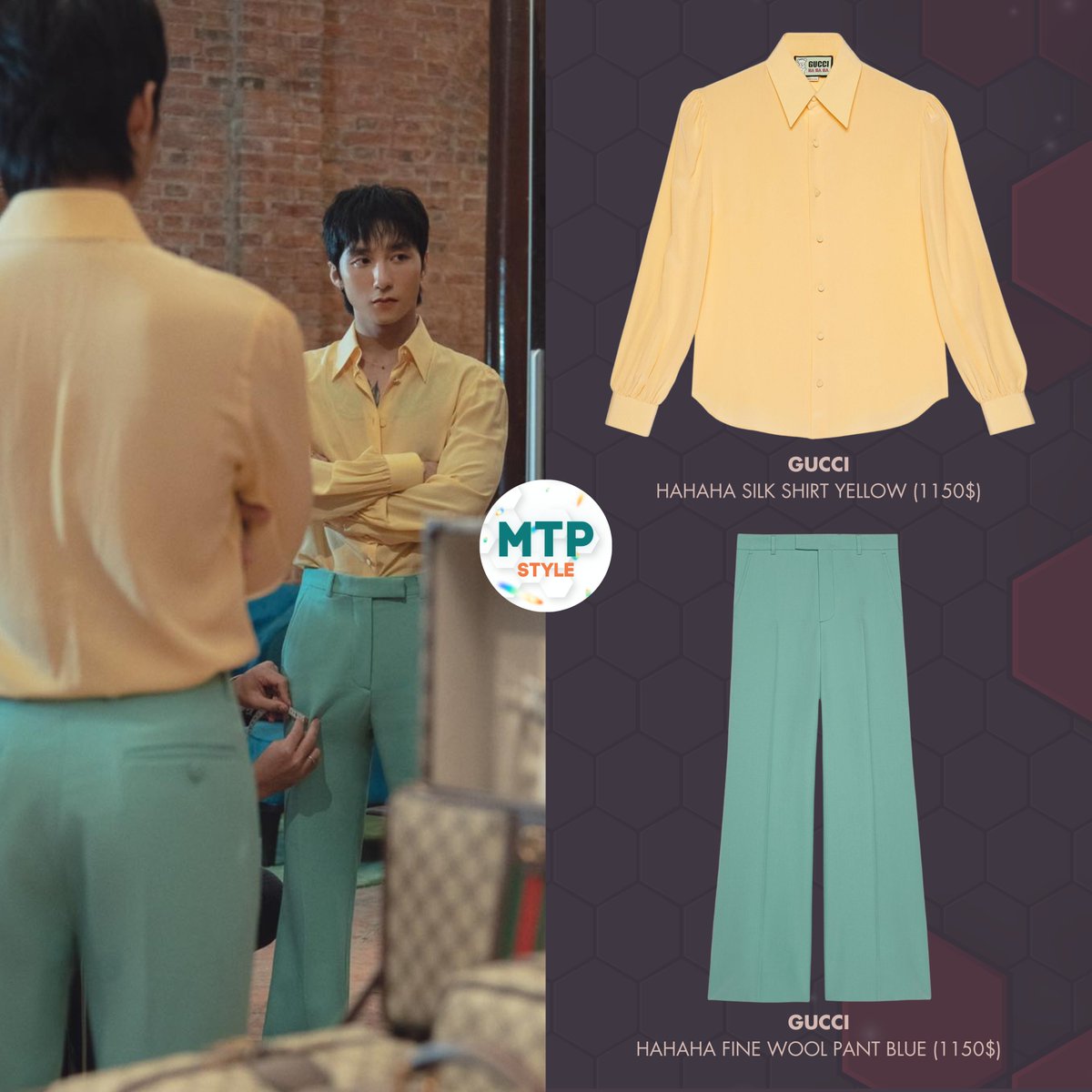 MTPSTYLE's tweet photo. Sơn Tùng M-TP I Post

🔹Gucci 
HaHaHa Twill Jacket Pink (3980$)
🔹Gucci 
Bamboo 1947 Crocodile bag (33.000$)
🔹Gucci 
HaHaHa Silk Shirt (1150$)
🔹Gucci 
HaHaHa Wool Pant Blue (1150$)
🔹Gucci 
25H Watch (1850$)

#sontungmtp #mtpstyle #GucciHighEnd #GucciTailoring #GucciValigeria https://t.co/AaeeA1F7Sb