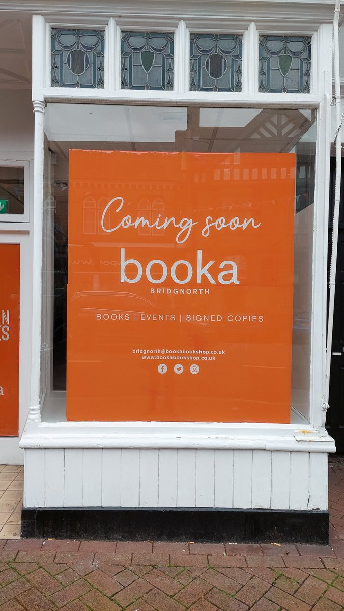 Booka Books is coming to Bridgnorth! It makes me so happy. We've lived here 25 years and never had a bookshop. This is going to change my life! @BookaBookshop @LoveBridgnorth @bridgnorthjournal