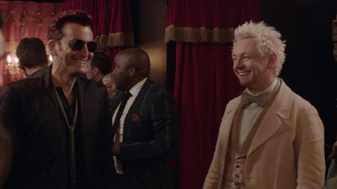 1941crowley's tweet photo. casting david tennant as crowley and michael sheen as aziraphale was the best thing to ever happen in this universe https://t.co/xfYEWxWmmN