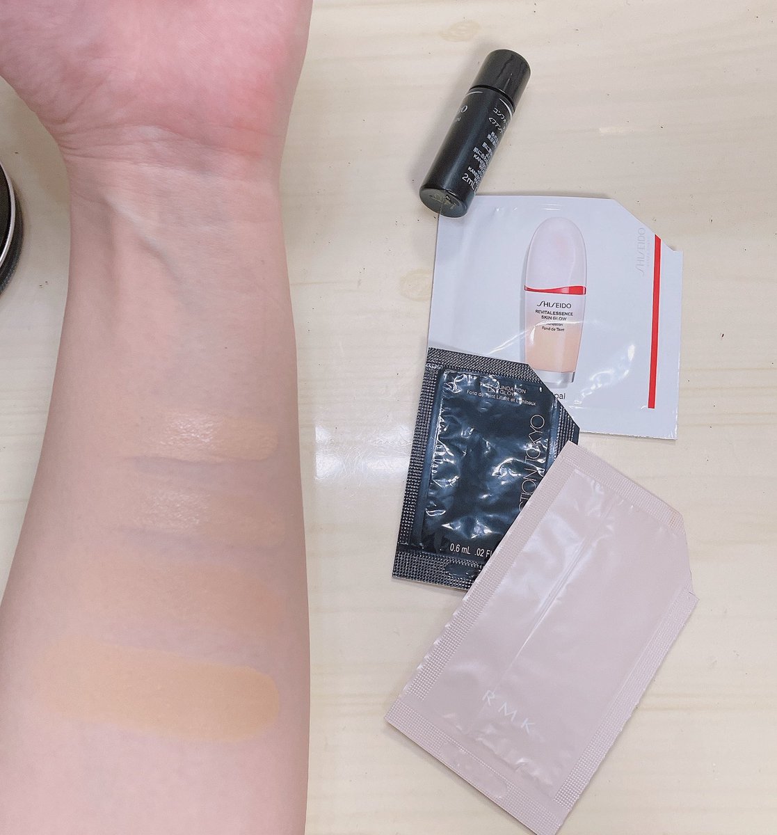 Autumn56092259's tweet photo. #スウォッチ
上から
#KANEBO オークルB
#SHISEIDO 130
#ADDCTION 004
#RMK 101
詳しい感想はツリーに https://t.co/cMhCyGZW0P
