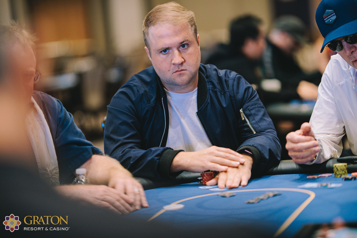 GratonPoker's tweet photo. Top stack in Flight A @WSOP Circuit Bay Area Main Event @PlayGraton is our self-appointed Ambassador @bloodlow with a 768,000 stack.

Flight B starts Saturday at Noon.

Final Flight A stacks: https://t.co/iNmEkNF9rB https://t.co/ZXgZcDTkKA