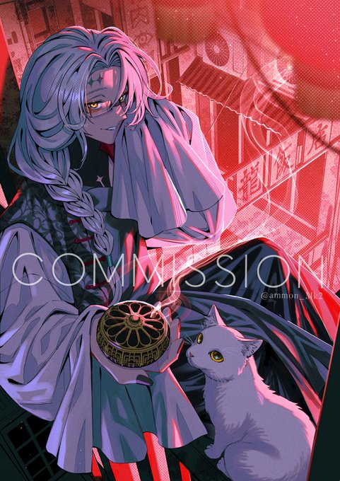 「white cat yellow eyes」 illustration images(Latest)