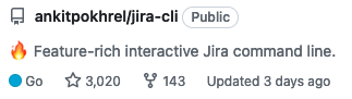 _apkl's tweet photo. JiraCLI crossed 3k stars in #GitHub 🤯🚀🌟

👉 https://t.co/jcQRz00GU9 https://t.co/oUgLIwtQiI