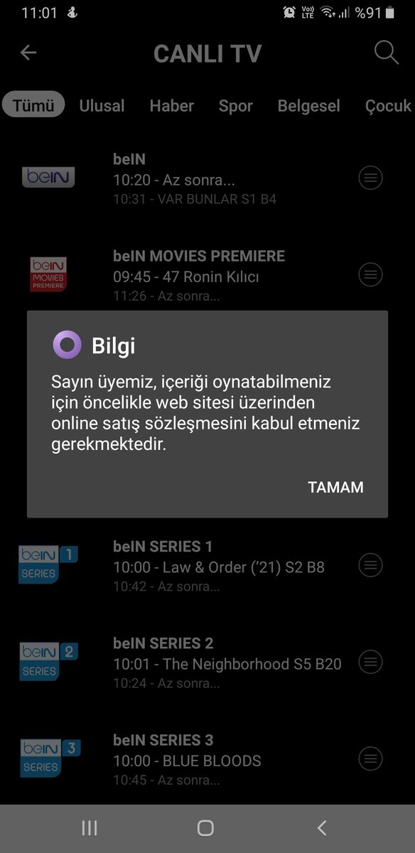 pusulii's tweet photo. @DigiturkDestek Bein connect uygulamasından aldığım uyarı bu. https://t.co/jpFQH9QxzQ