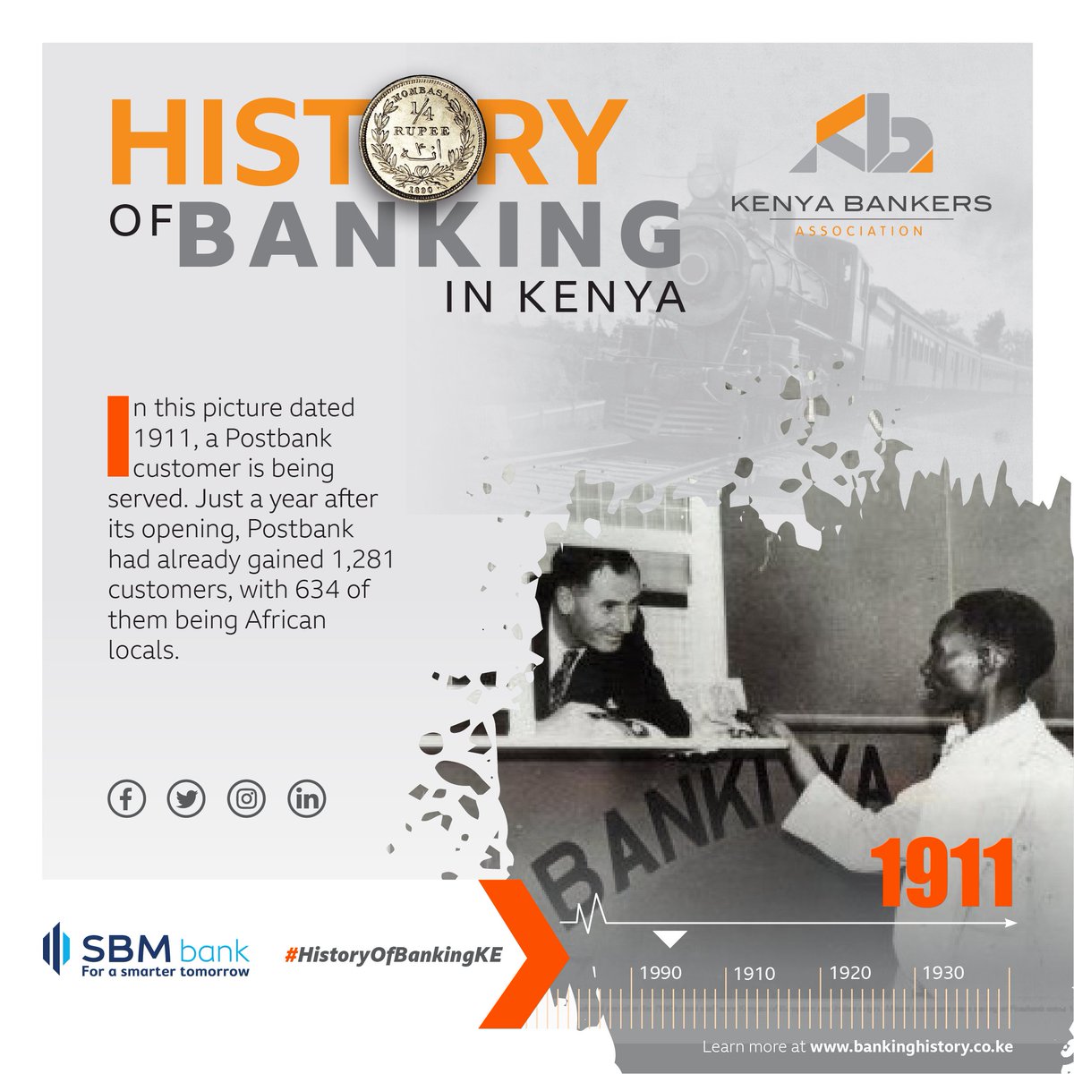sbmbankkenya's tweet photo. Kenya's banking history is rich and illustrious.
The Postbank book was a rite of passage for many and was first introduced in 1911.
#NSSFTwitter, this is for you OGs!
Share a photo in the comments if you still have your booklet!
#HistoryofBankingKe
#ForASmarterTomorrow https://t.co/cd92iwvXjc
