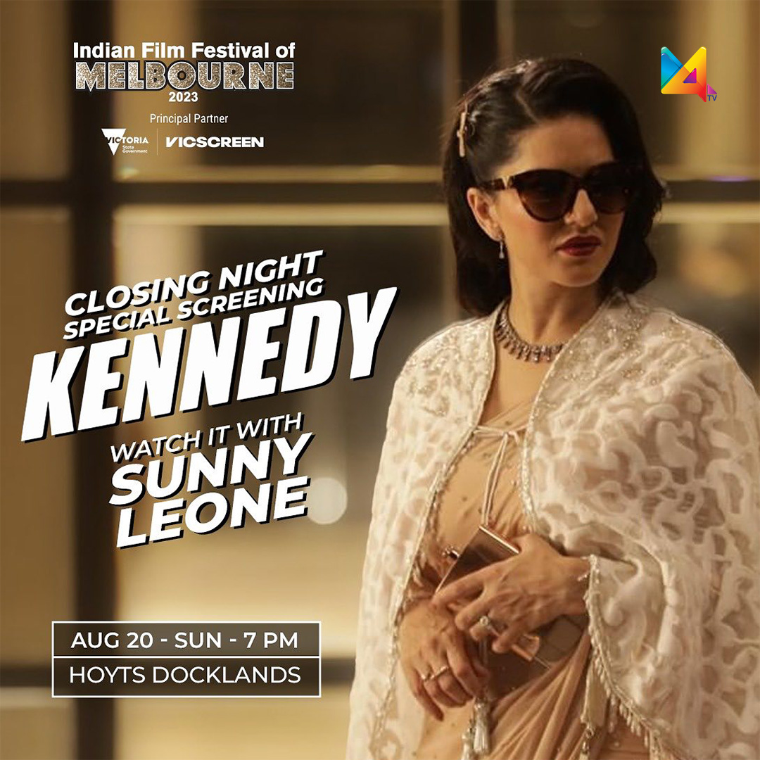 m4tvaustralia's tweet image. Here’s your chance to meet and talk to #SunnyLeone in person. She will be present at the closing night of the #IFFM2023 along with #AnuragKashyap, Rahul Bhat &amp;amp; Megha Burman. Come join them to watch the movie on August 20 (7pm and 8pm shows) at Hoyts Docklands.

@iffmelb
#IFFM