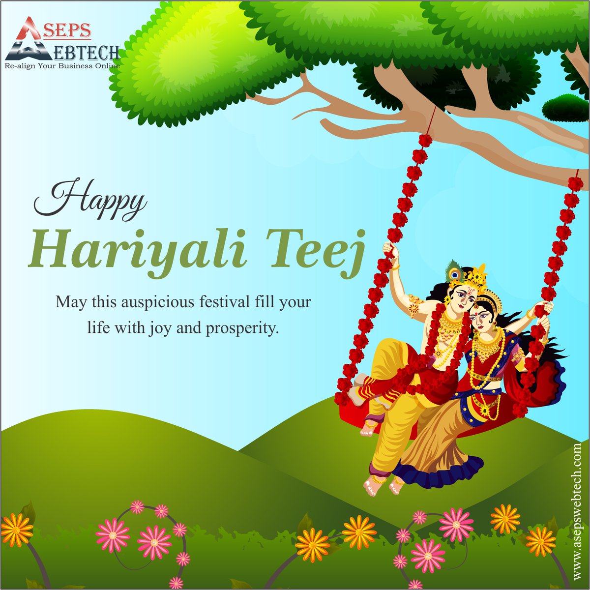 Asepswebtech's tweet photo. May the swings of joy and the melodies of love fill your heart on this Hariyali Teej.
.
#HappyTeej #teej #teej2023 #TeejSpecial #haryaliteej #fastival #indianfastival #asepswebtech https://t.co/lcO0m5sjHs