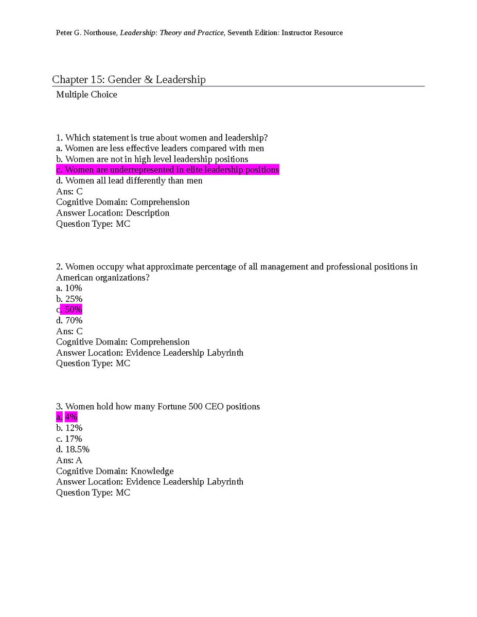 StudyResoures's tweet image. TEST BANK FOR Chapter 15: Gender &amp;amp; Leadership
#fliwy #chapter15 #gender #leadership #testbank 
fliwy.com/item/376974/te…