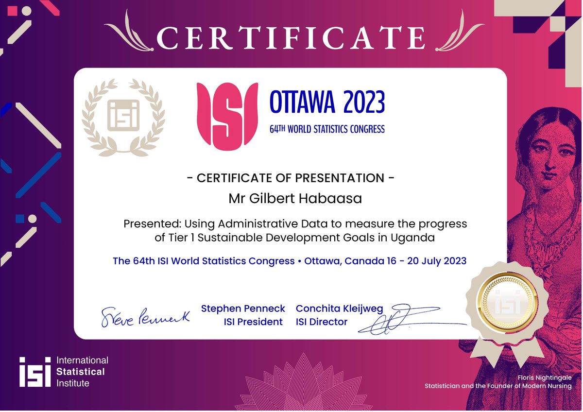 habaasa's tweet photo. Thrilled with a great experience at the ISI World Statistics Congress 2023 in Ottawa, Canada. Thank you @IDRC_CRDI for enabling me to present my paper at the greatest global forum of statisticians. #IDRC_CRDI #Ottawa #ISI #WSC2023 #SDGs #statistics https://t.co/JscQjLAnHq