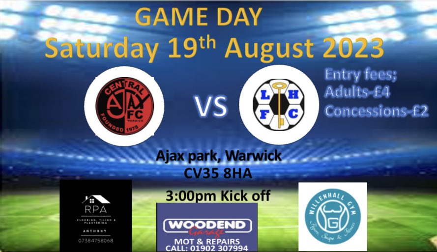 ❗️GAME DAY❗️

Today we return to action as we travel to <a href="/CentralAjaxFC/">Central Ajax FC</a> in the hunt for our second win of the season. If you are up to nothing and want something to do come and support the lads💪

#upthelane 💙