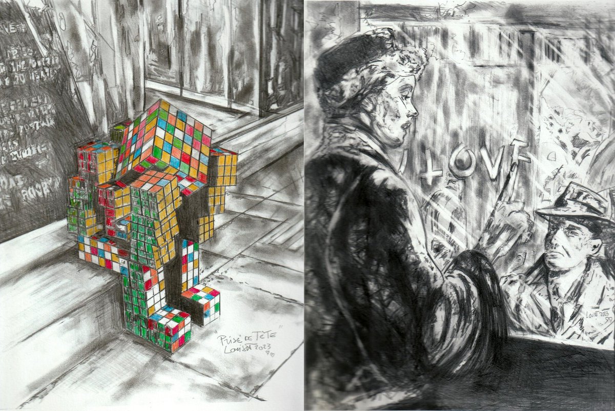 Encore quelques jours pour venir découvrir cette impressionnante exposition tournée autour de la technique sèche!
Alain Louiset qui débutera son exposition solo en septembre, présente actuellement deux dessins!