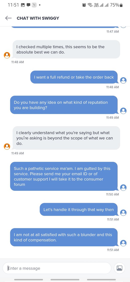 chipkar_anuj's tweet photo. @SwiggyCares But why am I not eligible for a refund? Why am I forced to take Swiggy coupon? https://t.co/3l24Zy1WCf