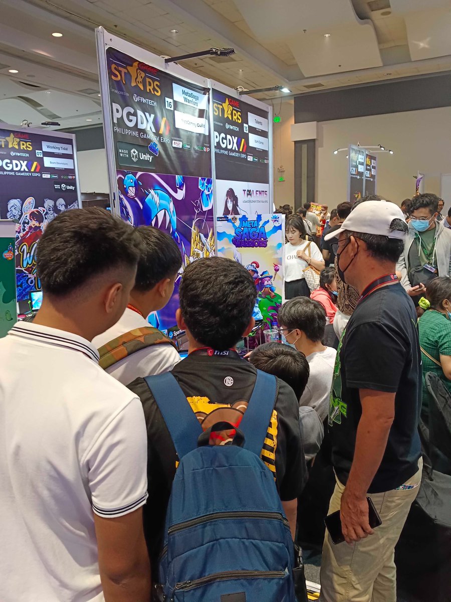 MetaGamingGuild's tweet photo. 🇵🇭 Day 2: Philippine Game Dev Expo
LOOK! The team at MGG x @metasagawarrior are having a blast at PGDX. Excited to meet you here! 😉
We’re here ‘til the tomorrow!
Visit us: Booth 16 SMX Convention Center
#IRL #IRLevent #PhilippineGameDevExpo #PGDX #GDAP #CBZN #IndieGame https://t.co/6VJnLXyhvS