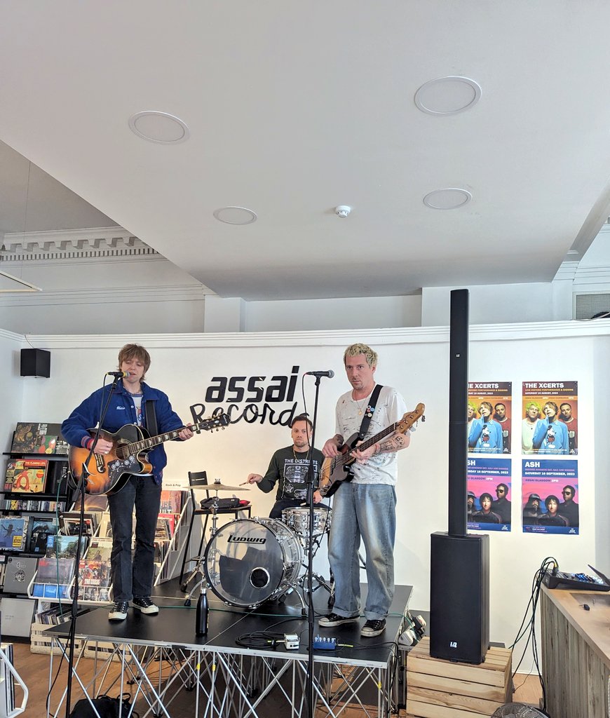 assai_glasgow's tweet photo. 35 minute warning! @thexcerts are here and in the building! Live performance and signing kicking off at 1pm ❤️
Free entry, all welcome!
New album #LearningHowToLive available to purchase on blue vinyl and CD in-store 🔥
#glasgow #thexcerts https://t.co/kiwgwr1fVM