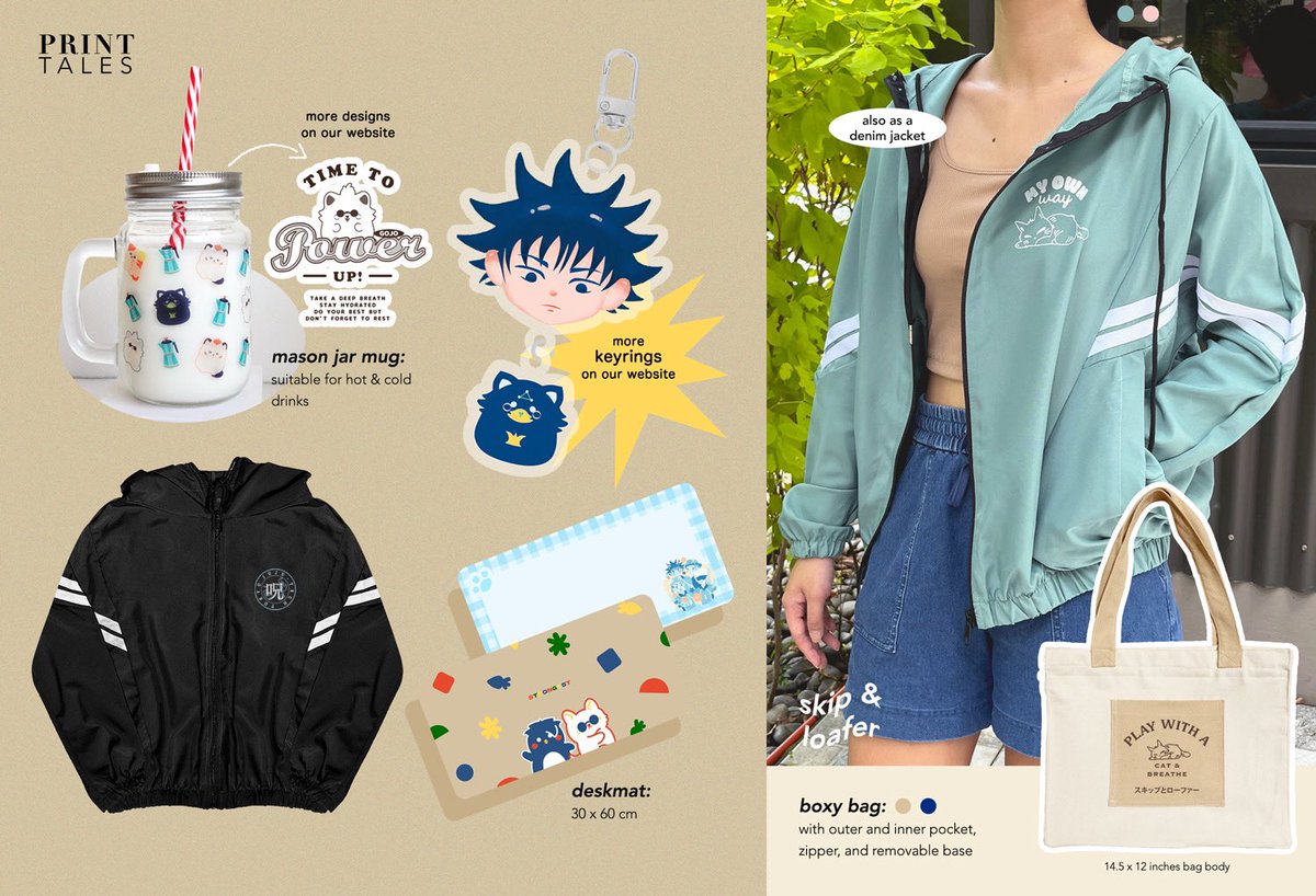 print_tales's tweet photo. 〖 jujutsu kaisen x skip &amp; loafer merch 〗

ﾐ denim jacket, linen set, crossbody bag &amp; more
ﾐ gojo, getou, megumi, yuuji, nobara + mitsumi cat design

🛒: https://t.co/cFahPmhhvh
doo: sept 2 
☑️ sco / 50% dp opt 
— balance after ETA

💌 intl go, dm us

jjk fanmade wts lfb ph https://t.co/eK0wxY5Ml2