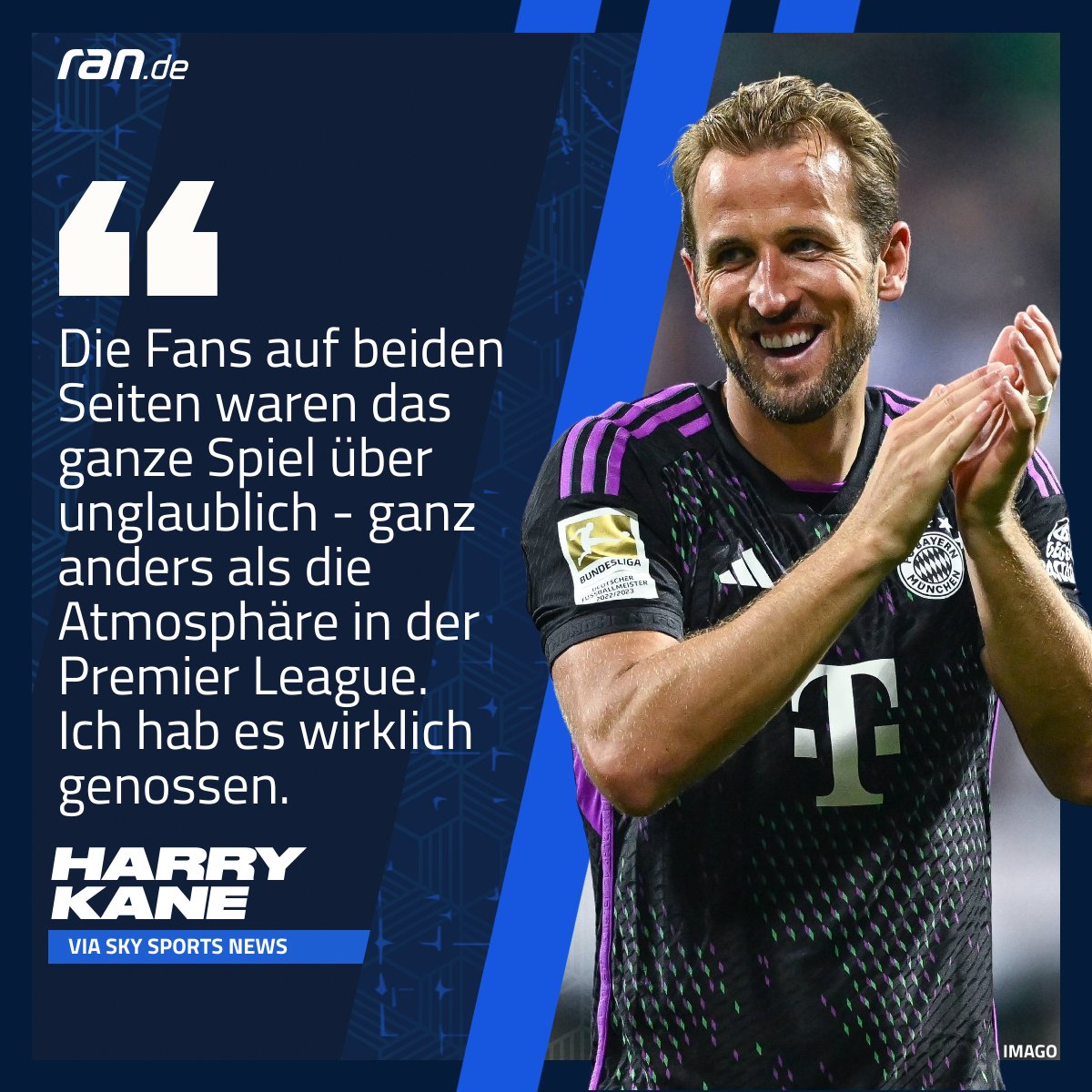 ransport's tweet photo. Gewöhn dich dran, Harry. 😉💪⚽

#ranBundesliga #ranFussball #zitat #Kane #FCBayern #HarryKane #Fans #PremierLeague #Stimmung #SVWFCB #Bundesliga https://t.co/NGfqSUeUYx