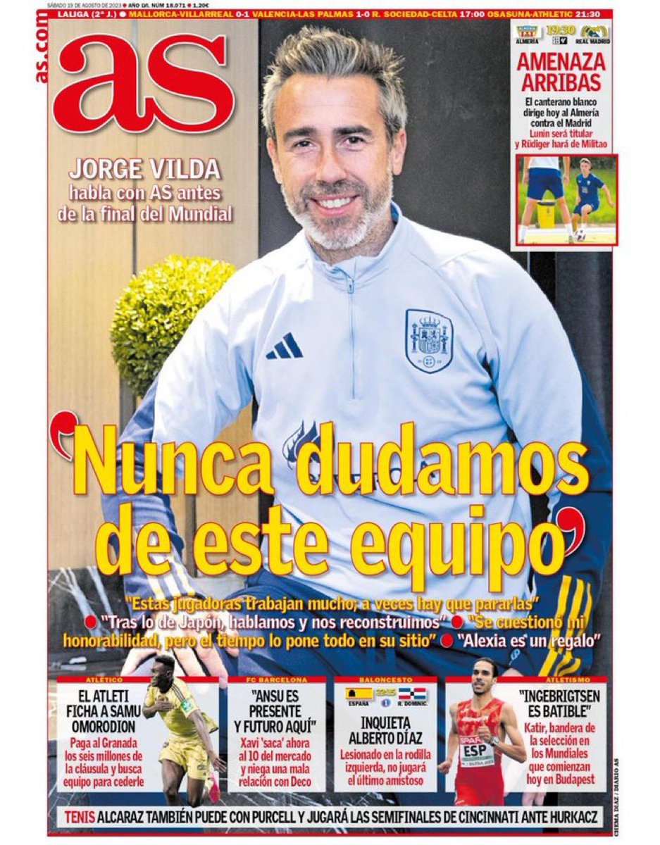 Arezno's tweet photo. La prensa deportiva va a tope con ellas, no las sacan en portada porque eran muchas y no tenían fotos en bikini de todas. https://t.co/lCKhWmdrWa