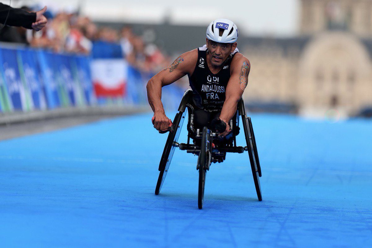 Para triathlon Test Event Paris 2023 🚹: Ahmed Andaloussi termine à la 5e place chez les PTWC. 🇫🇷👏 #paratriathlon #GoFrance 📷 Fabien Boukla/Activ’images/FFTRI