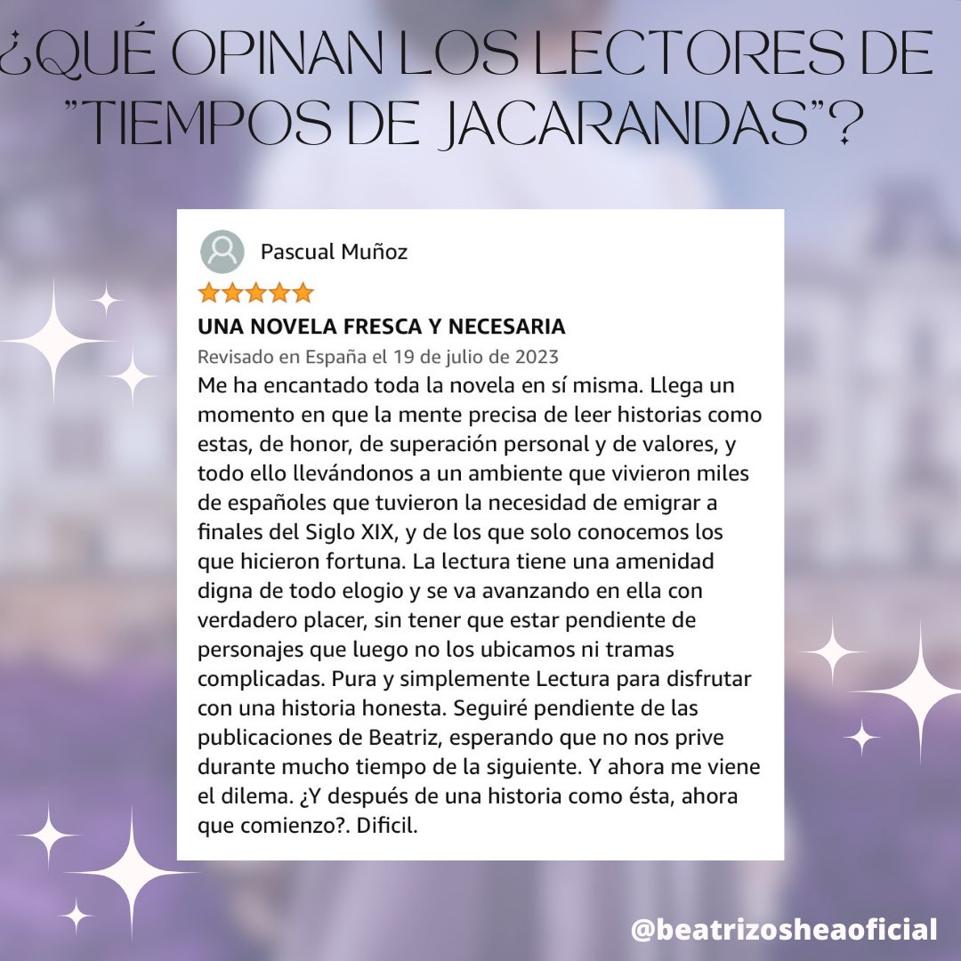 beatriz_oshea's tweet photo. ¿Y yo, qué digo después de leer una opinión como esta?
De verdad que hacéis que todo el esfuerzo que conlleva escribir un libro merezca la pena.
GRACIAS 🥹
#tiemposdejacarandas #plas2023 @YoconKindle https://t.co/2C3lmaG8qk