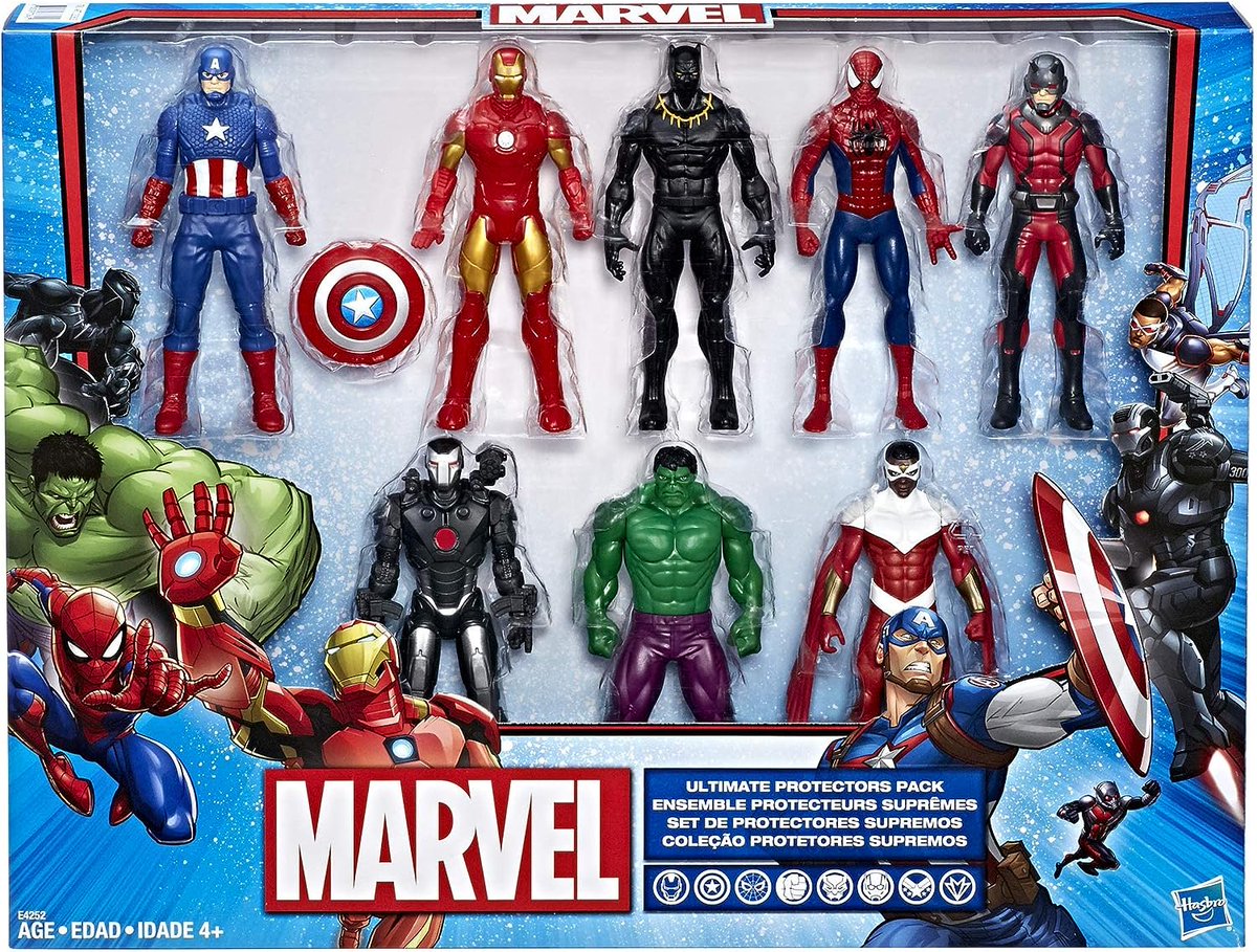 Marvel Avengers Action Figures - Iron Man, Hulk, Black Panther, Captain America, Spider Man, Ant Man, War Machine & Falcon! (8) amzn.to/3QL6hRi via @amazon