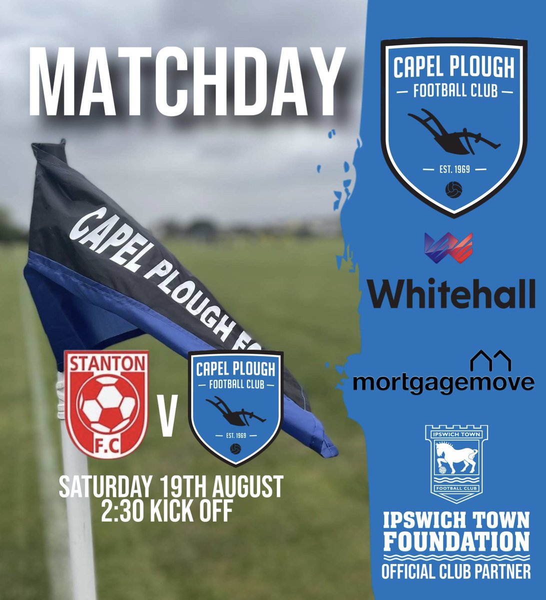 Capel Plough FC (@capel_plough) on Twitter photo ⚽️MATCHDAY
Our first team kick off their first game of the <a href="/SILHQ/">SIL - Suffolk & Ipswich League</a> season today
🆚<a href="/FcStanton/">Stanton CFC</a>
🏟️ Old Recreation Ground
📍 IP31 2BX
⏰ 2:30
🏆 Macron Suffolk & Ipswich League
#UpThePlough ⚽️MATCHDAY
Our first team kick off their first game of the <a href="/SILHQ/">SIL - Suffolk & Ipswich League</a> season today
🆚<a href="/FcStanton/">Stanton CFC</a>
🏟️ Old Recreation Ground
📍 IP31 2BX
⏰ 2:30
🏆 Macron Suffolk & Ipswich League
#UpThePlough