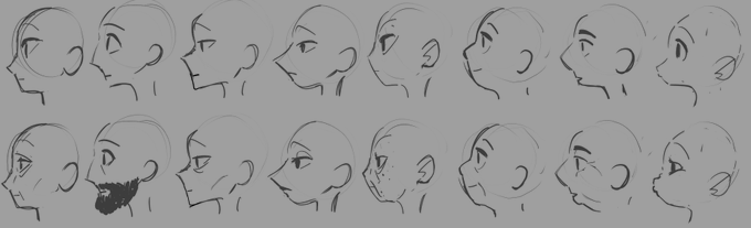 face study cause i tend to do the same face and some variation placed on top 