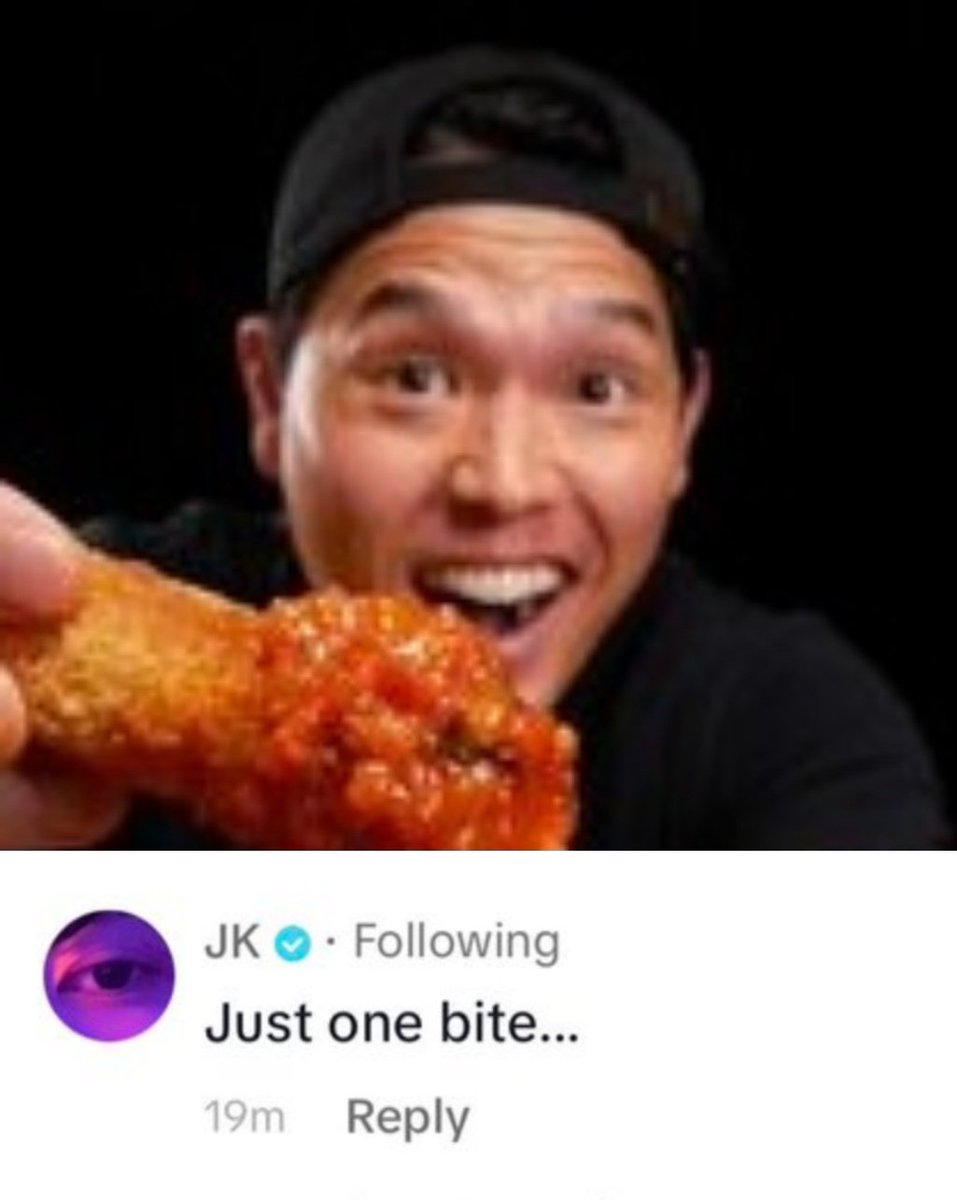 mhereonlyforbts's tweet photo. Jungkook commenting "just one bite" at the mozzarella sticks recipe video of the popular japanese chef Bayashi  like he is the cutest 🥺😭 https://t.co/i1tD7ZbuFd
