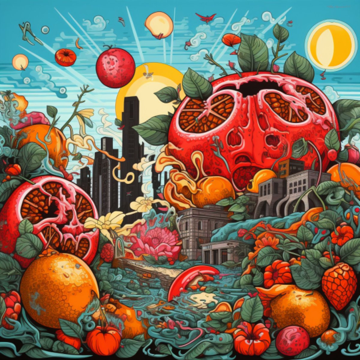 ⬛️◼️◾️ Collected!!! ◾️◼️⬛️

"Summer Sour Fruits" by  @mikesherratt83 🍅🍅🍅

Big Thanks for participating in the @VertikalAiVortx Summer Ai Art Contest! 
☀️💛☀️

#nftcommunity #nftart #nftcollector #VAVortexArtDay